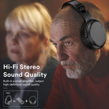 ROSIDA Wireless Headphones for TV, Over-Ear Bluetooth 5.0 TV Headset for Seniors, 196ft Wireless Range Support Optical,AUX, RCA and USB Output,High Volume, Hi-Fi Audio&No Delay,Up to 40 Hours Playtime - Image 4