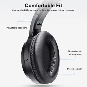 ROSIDA Wireless Headphones for TV, Over-Ear Bluetooth 5.0 TV Headset for Seniors, 196ft Wireless Range Support Optical,AUX, RCA and USB Output,High Volume, Hi-Fi Audio&No Delay,Up to 40 Hours Playtime - Image 5