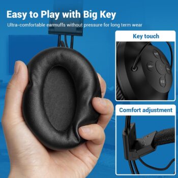 ROSIDA Dual Wireless Headphones for TV Watching with Transmitter, Headset Stand, TV Headphones for Seniors, 295FT Range with Optical, AUX, RCA,USB, High Volume Control, Long Playtime, No Delay, Black - Image 6